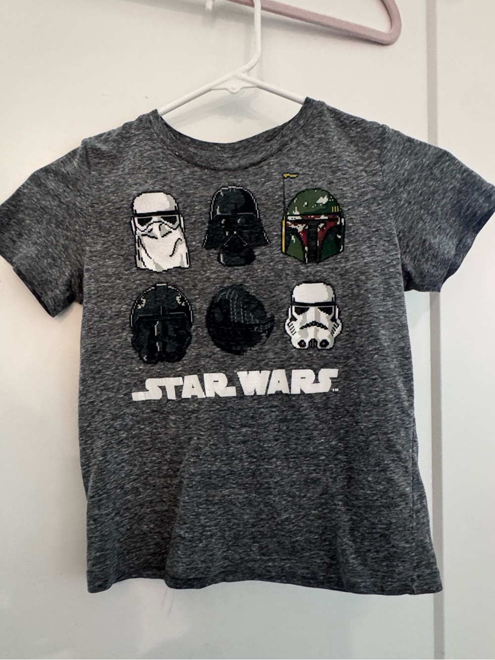 Star Wars Grey Kids Helmet Graphic Tee with Green Accent